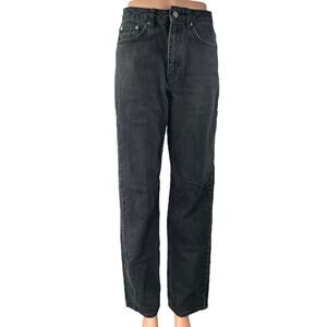 NA-KD Women's Black High Waisted Straight Wide Leg Casual Denim Jeans Size 34